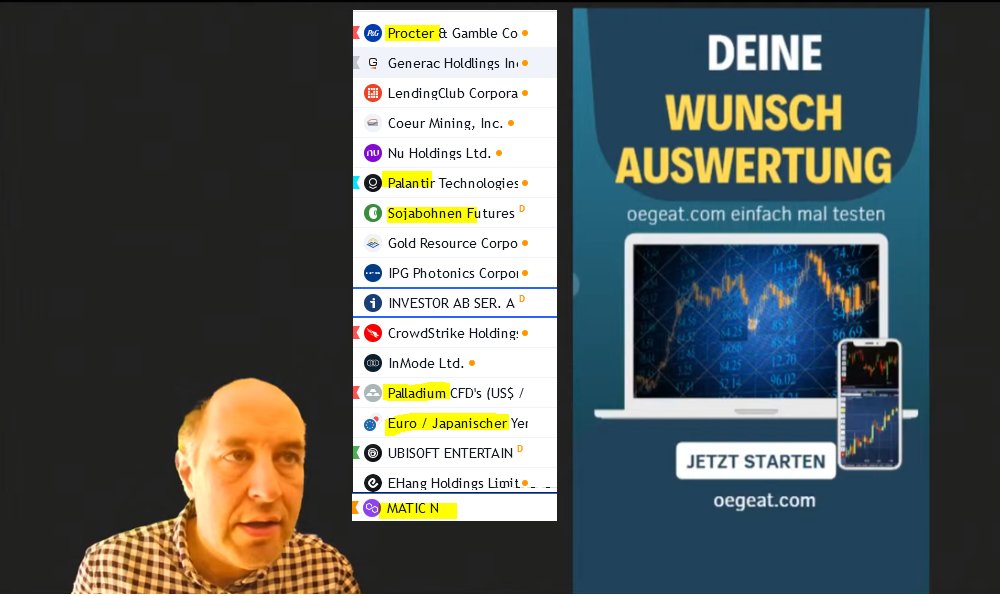 oegeat's tweet photo. Wunchauswertungen
https://t.co/elewbuQLfY
Zuvor der Martüberblick
19:10 Wunschauswertungen #procterandgamble #Generac , Lendingclub #Coeur Mining #palantir #Sojabohnen #GoldResource
39:07 #ipgPhotonics #InvestorAB #crowdstrike , InMode
47:12 #palladium #EuroYen #matic Coin https://t.co/HAt75UjJGF