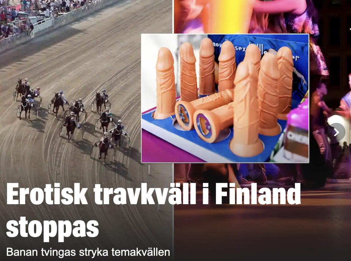 Låt mig presentera den mest motsägelsefulla rubriken i år. Erotisk! Travkväll! I Finland!