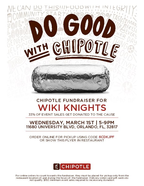 Come out and support us for our Chipotle fundraiser on March 1st! Its from 5-9 PM, you can show up with the flyer or show it on your smartphone. Or you can order online using the code in the description on the flyer!! Can't wait to see y'all there!!