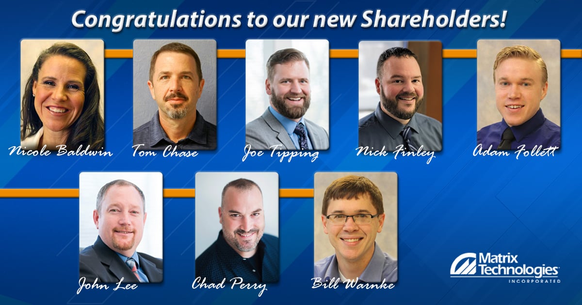 MatrixTechInc's tweet photo. We welcome our newest shareholders in Matrix Technologies! Matrix has always been and will remain an employee-owned company. Congratulations to each of you! #MatrixTech #BePartofMatrix https://t.co/oBsjZ4sD41