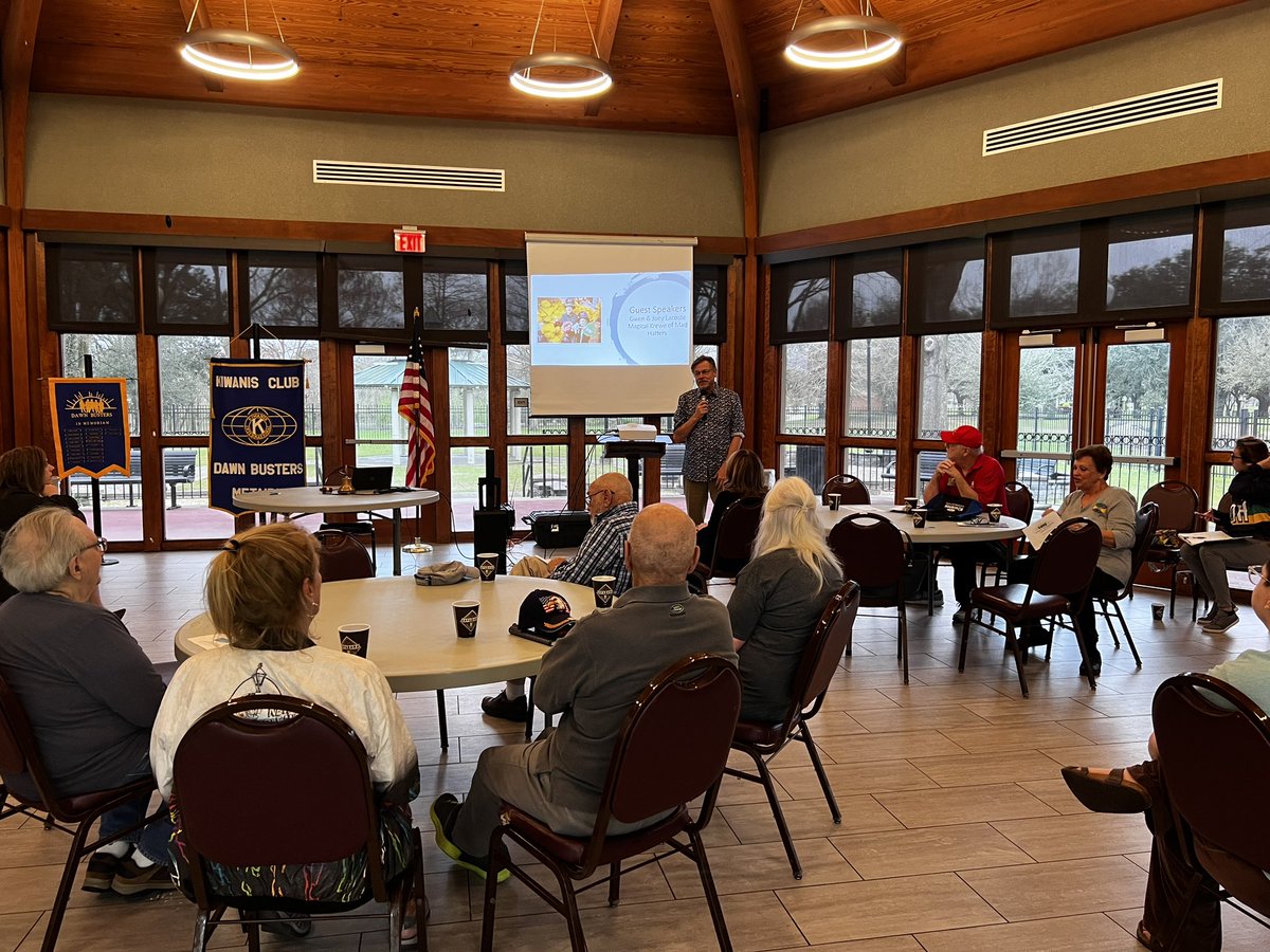 Thank you to Joey &amp; Gwen Lacoste from the Magical Krewe of Mad Hatters for speaking to our club today! #KidsNeedKiwanis #DawnBustersKiwanis
