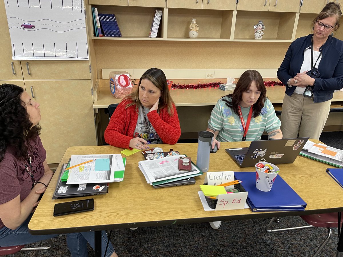 IsenbargerKelly's tweet photo. Teachers working together to intentionally include their selected TKS indicator within an upcoming writing lesson.  Love and appreciate this group so much!  ⁦@abetterfairview⁩ ⁦@allin4RCSkids⁩ ⁦@NIETteach⁩ https://t.co/WgZKGRimPp