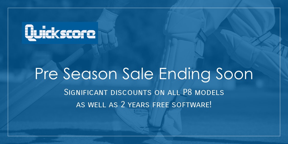 quickscoreltd's tweet photo. Cricket Sale ending soon on all P8 Models! - https://t.co/3MF1TXQ09L #sale #cricketclubs #ukcricket #quickscore #cricketsale #crickettechnology #sportstech https://t.co/gwnxaRTetv