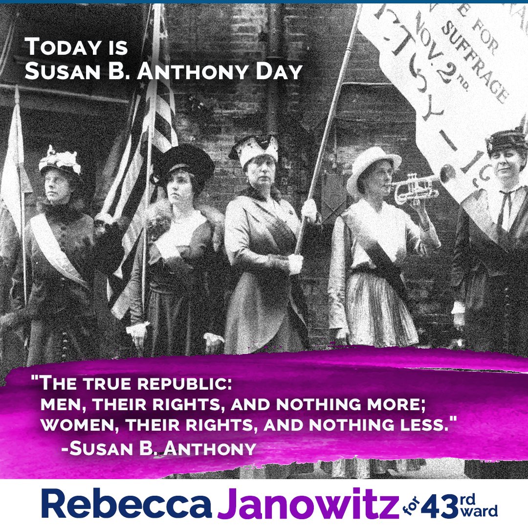 It took over 50 years after Susan B. Anthony began her quest, to ratify 19th Amendment. Today, Republicans are working to reverse our long fought-for voting rights, especially for minority women. We must all call upon our inner Susan B. Anthonys to defeat this threat.