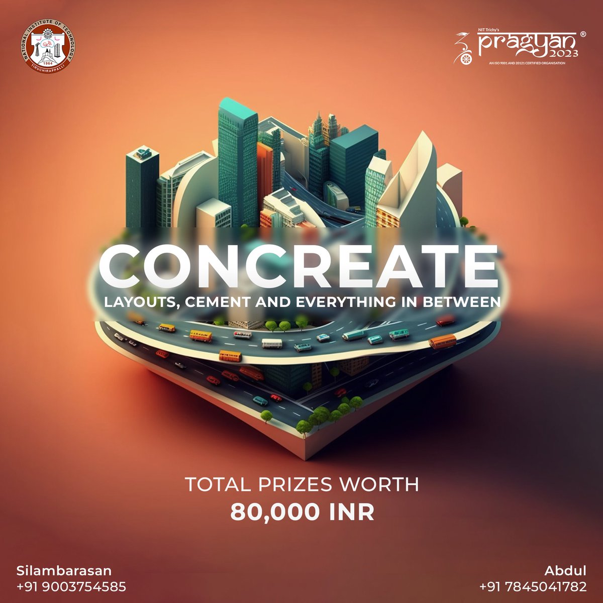 nitt_pragyan's tweet photo. #Pragyan presents the #Concreate cluster, where participants can flex their #practical skills in construction and win exciting cash rewards. Collaborate with others and participate in four invigorating events at https://t.co/LxYsFYUIFl.
#LetsCelebrateTechnology https://t.co/25kqgameC2