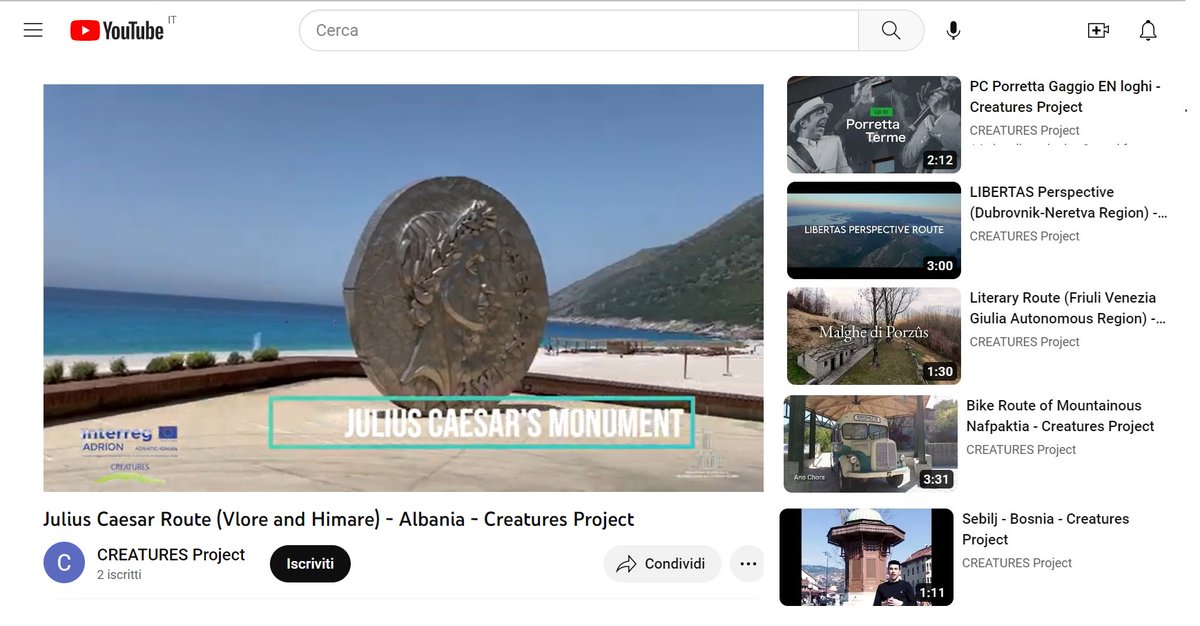 #CREATURESprojectvideo
🔝 Let's go on with #DRTKVlore 🇦🇱 #CreaTourESroutes and the  Julius Caesar’s Itinerary and its offering of the opportunity to cross vineyards, cellars, taste traditional products and watch theatrical performances!
👉youtube.com/watch?v=h5tN0V…

<a href="/auledavlore/">Auleda</a>