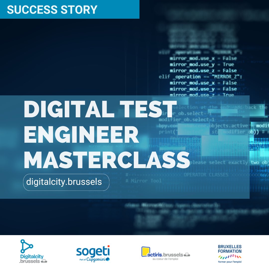 🎉 #Successstory
💻 2 months intensive #training - tailor-made - to become a Digital Test #Engineer, followed by the #recruitment for 11 of them
🌟 Edition #2 was a hit! 
Check our next #training sessions or #contact us:
info@digitalcity.brussels
👉 lnkd.in/etHzkapV