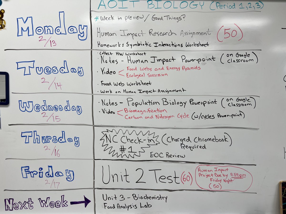 MrDerda's tweet photo. This week in AOIT Biology: https://t.co/i5A4k1IkT6