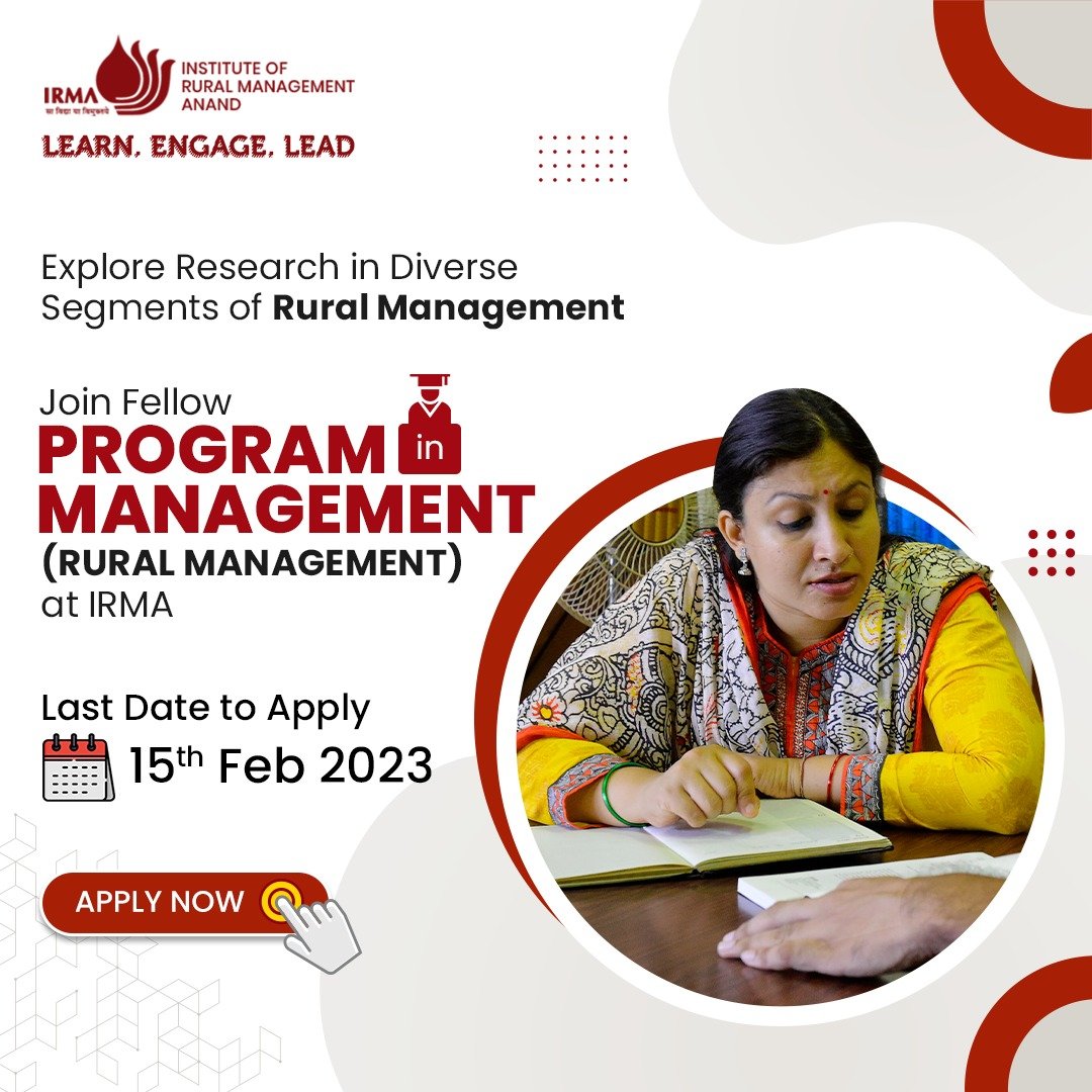 Irmaadmissions's tweet photo. Research is the root of innovation that propels us towards an innovative future. The unique program structure encourages students to explore various dimensions of ethics, group behaviour in public organisations, and governance of rural areas. Apply here: https://t.co/DbjikTwDro https://t.co/FdFlYWp0uo
