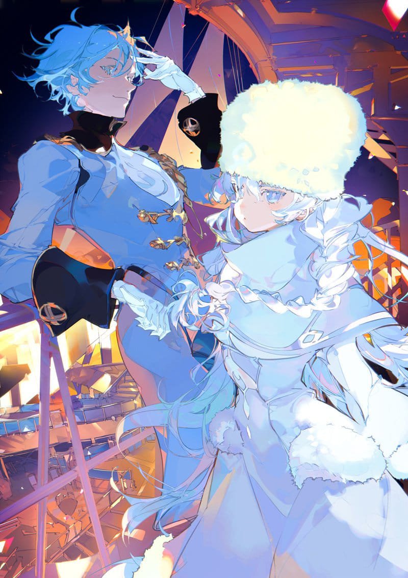 ShuradoShikoten's tweet photo. Infinite Dendrogram Vol. 20 LN (official + textless) cover illustration featuring Hugo and Cocytus by Taiki
#デンドロ
#InfiniteDendrogram https://t.co/eKSU6aOf46