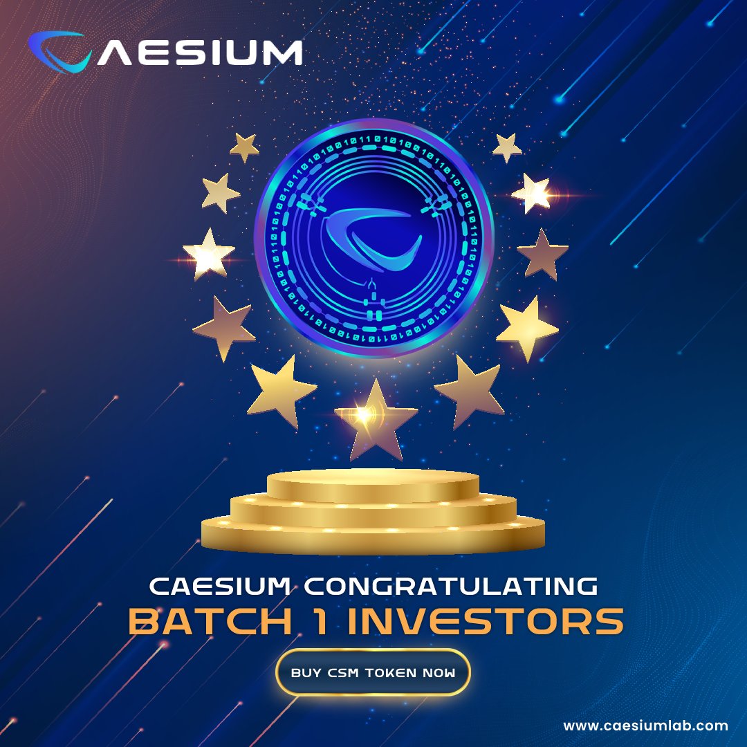 Caesiumlab's tweet photo. Caesium Congratulating Batch 1 Investors, Who are Successfully Received Invested Amount in BNB and the Equivalent Worth of CSM.

Buy CSM Token Now &amp; Be a CSM Investor - https://t.co/YxVdnE5wUU

#Caesiumlab #TIMEBlockchain #blockchaindevelopment #Blockchain #Blockchaintechnology https://t.co/YdH0Gc9dvS