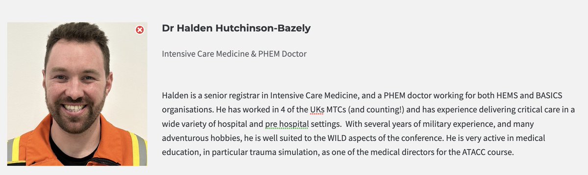 EMManchester's tweet photo. The incredible Dr. Halden Hutchinson-Bazely is now confirmed for #stemlynsWILD  :-) :-) :-)

A course director for @ATACCFaculty intensivist and PHEM doc, he is perfect for the event. Expect lots of wisdom and learning from Hutch and the rest of the team. https://t.co/P4EO19rQ64