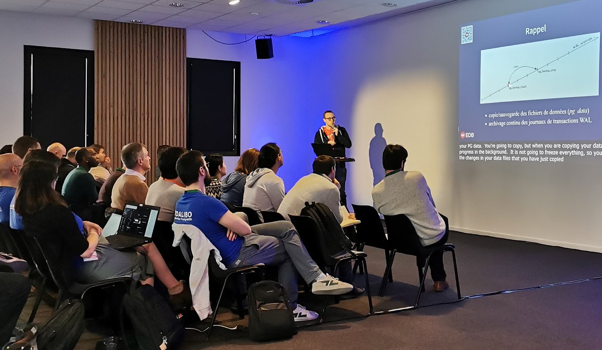 Virginie Jourdan (@jourdanvirginie) on Twitter photo Salle comble depuis ce matin pour écouter <a href="/pgstef/">Stefan Fercot</a> nous parler #PostgreSQL et restauration à la @pgsession Salle comble depuis ce matin pour écouter <a href="/pgstef/">Stefan Fercot</a> nous parler #PostgreSQL et restauration à la @pgsession
