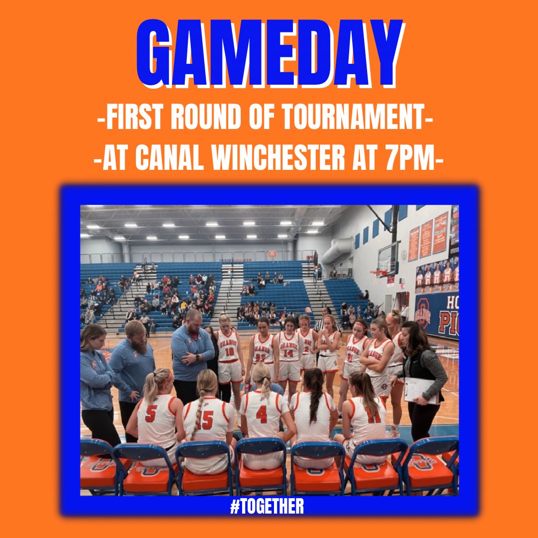 ‼️IT’S GAMEDAY‼️ We will travel to Canal Winchester tonight at 7pm for our first round tournament game!! 🍊🏀