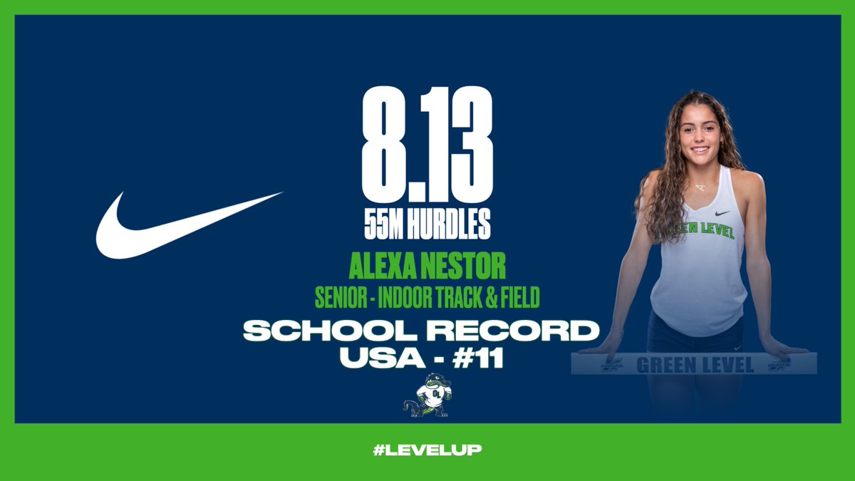 Green Level's Alexa Nestor Set A New School Record Last Weekend At States In the 55m Hurdles w/ A Blazing Fast 8.13 Seconds ~ Also Good Enough For A USA #11 Time!