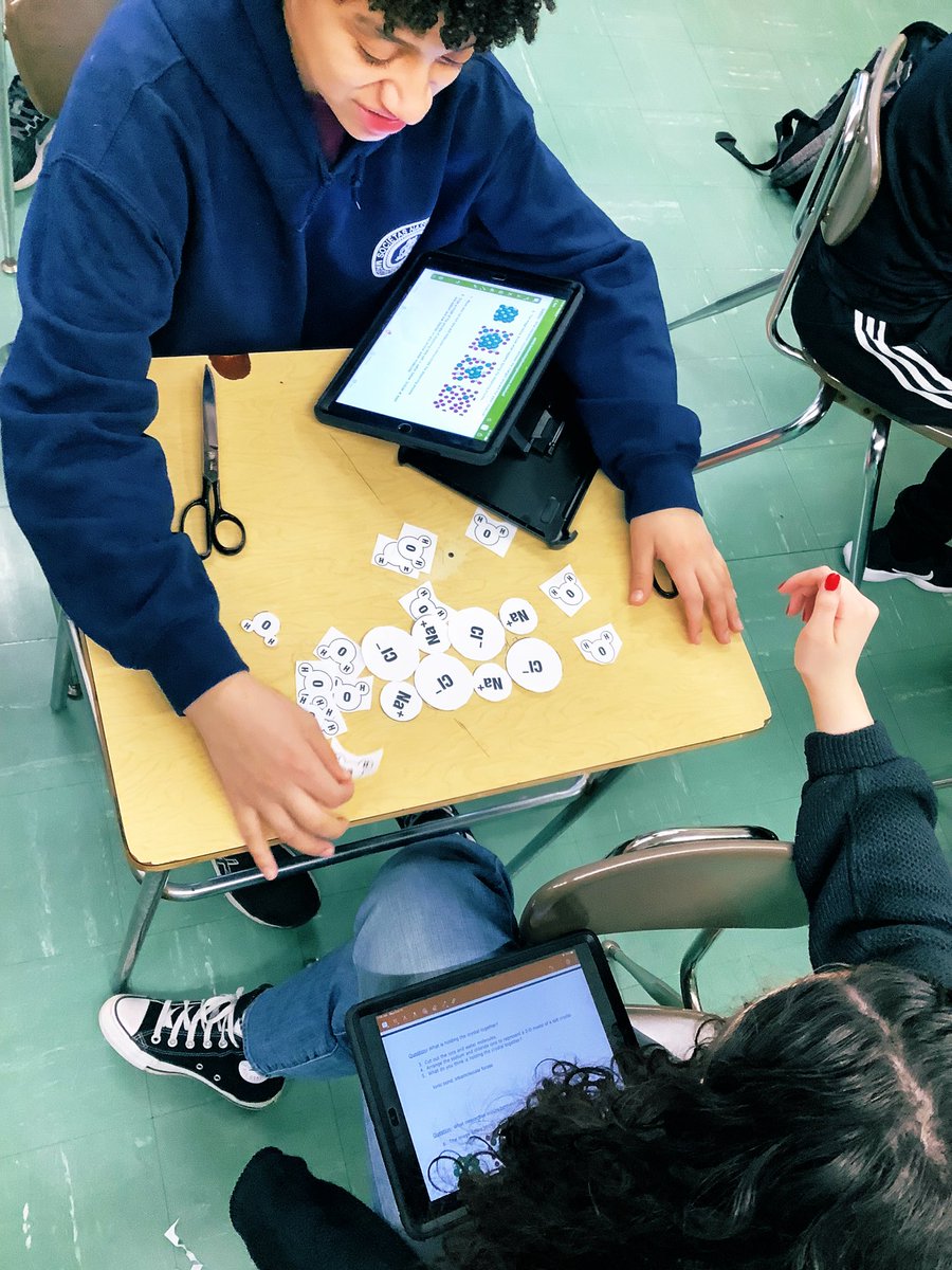 MrGendels's tweet photo. We started today out by designing a model of the dissolving phenomenon and how water dissolves table salt on a molecular level! Students then used this information to create a hypothesis and lab experiment. 🧪 #mineolaproud #chemistry #mineolachem https://t.co/8DXWuqi1oo