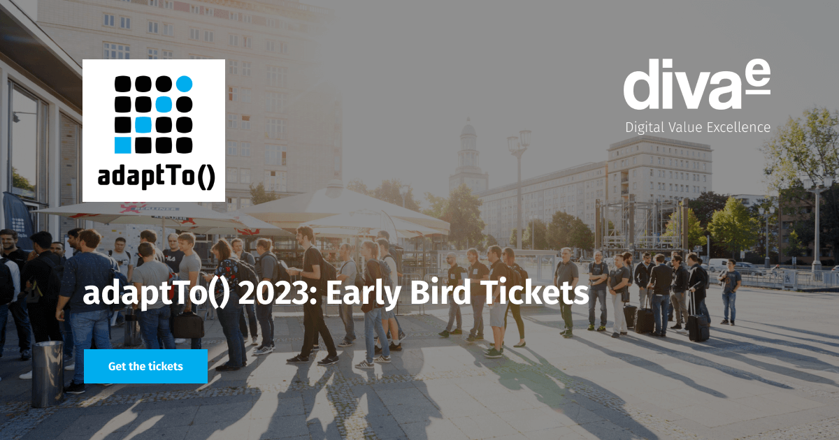 adaptto's tweet photo. Early Bird Tickets are now available! Make sure to get your Ticket for this year's conference from 25th-27th September 2023 in Berlin! More information: https://t.co/ZoM8gs3mSK #adaptto https://t.co/83YEOLzNvj