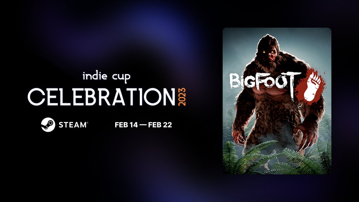 Hello hunters! BIGFOOT participates in the <a href="/gtpindiecup/">Indie Cup 🇺🇦</a> Indie Cup Celebration 2023 festival. Happy to be a part of this event✨️: store.steampowered.com/curator/387472…