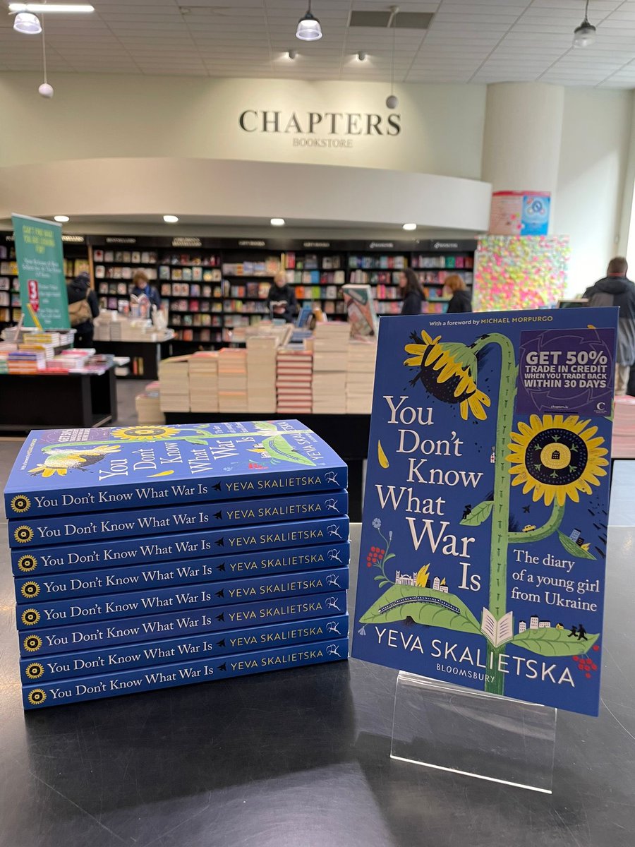 13 year old Yeva Skalietska has been in Ireland 11 months, the story of her experience of the war in Ukraine, told in diary form, in a new language, that she has learnt through school &amp; television, is extraordinary. 

We have copies in store signed in both English and Ukrainian.