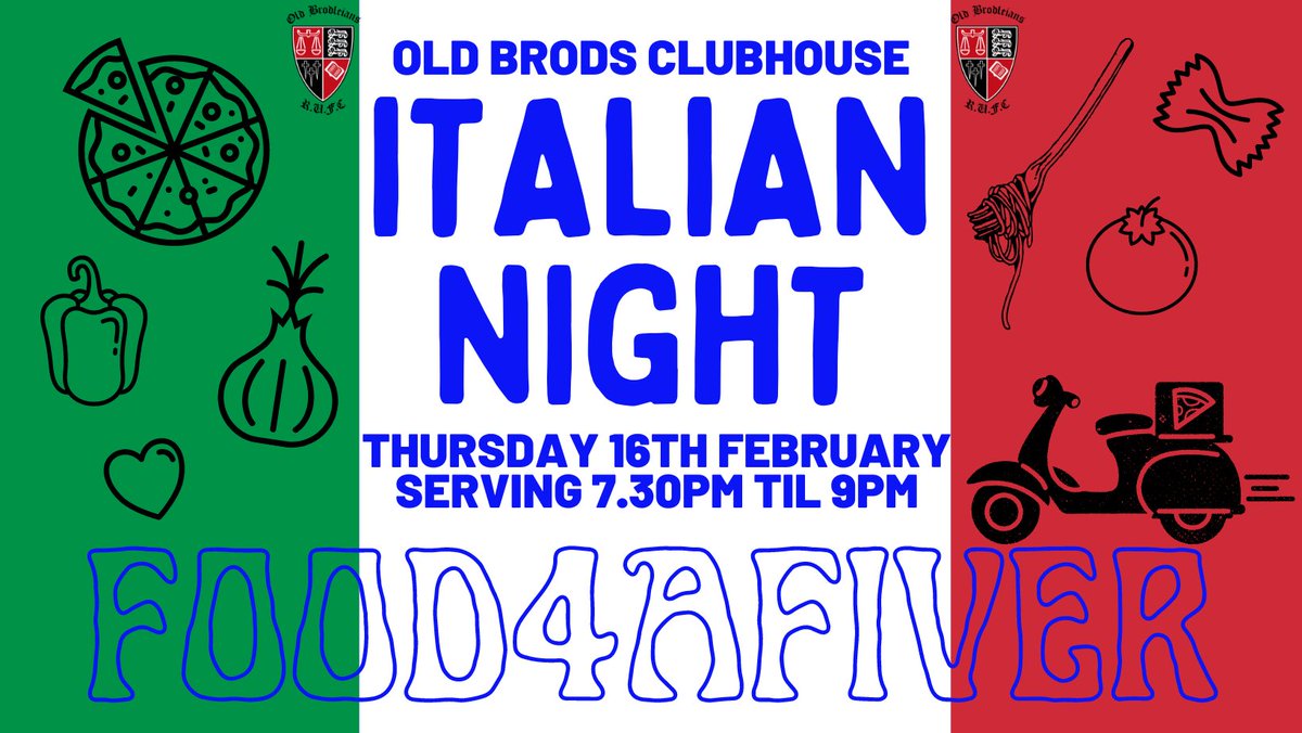 OldBrodleians's tweet photo. THURSDAY FODDER | It’s almost that time again
Ryan’s whipping up another treat and this month it’s the food of love 🇮🇹
🍝 Homemade spaghetti meatballs and homemade pizzas 🍕
#ThirdThursdayoftheMonth
#Food4aFiver #BuonAppetito https://t.co/NWlgjwOjwv