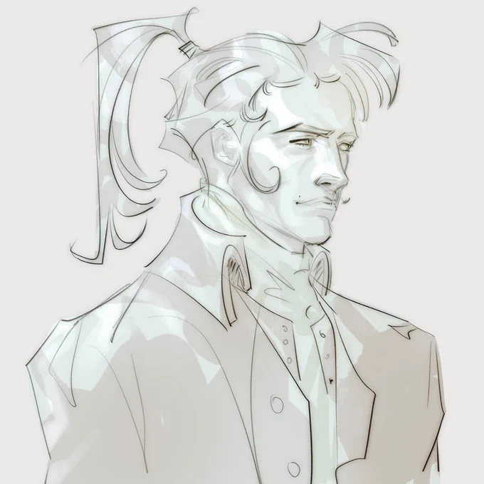 and here's the lineart for him. Decided to cut the ponytail off for obvious reasons lol 