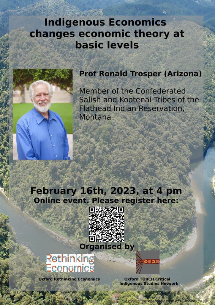 Join us tomorrow at 4pm to learn about how indigenous economics changes economic theory at basic levels! With <a href="/rltrosper/">Ronald Trosper</a> &amp; <a href="/TORCHOxford/">TORCH Oxford</a> 

NOW ONLINE, 4pm, 

Get your tickets here: eventbrite.co.uk/e/indigenous-e… 

<a href="/OxfordTalks/">Interesting Talks Oxford</a> <a href="/rethinkecon/">Rethinking Economics</a>
