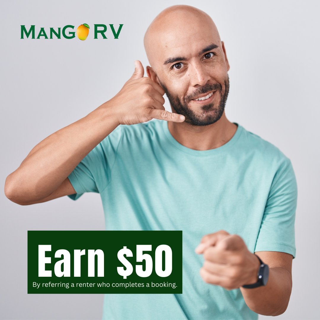 #RV Vacations are getting popular. #Didyouknow that you could earn $50 when you make a referral and they complete a booking with us? Try it out! 

MangoRV.com
📞Call us today!
📍31004 I-10,
Boerne, TX 78006

#rving #rvers #getaways #extracash #veteran #retired