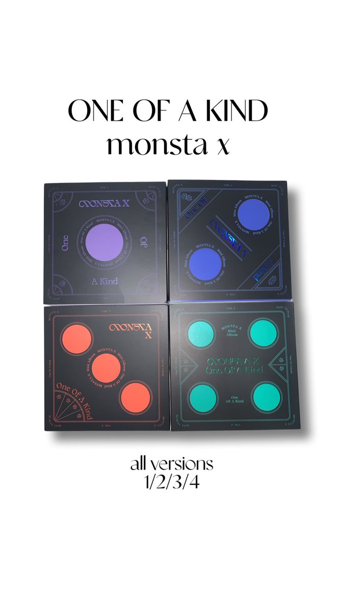 ydcart's tweet photo. MONSTA X ONE OF A KIND
✿ all versions
✿ 270 php each | 1000 php set
✿ complete inclu except photocards

reply / dm to claim

t. monsta x one of a kind unsealed albums wts lfb ph kpop marketplace https://t.co/KT6TjDVsaJ