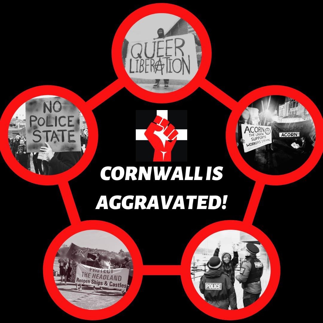 KTB_Cornwall's tweet photo. But we’re fighting back. Dissent is alive and kicking in Cornwall. From Kill the Bill to Acorn via Anitfa, XR, FACS, striking workers trans rights and much more - in the last few years we’ve put Cornwall on the map as a place of resistance. https://t.co/DIYhTC0DFZ