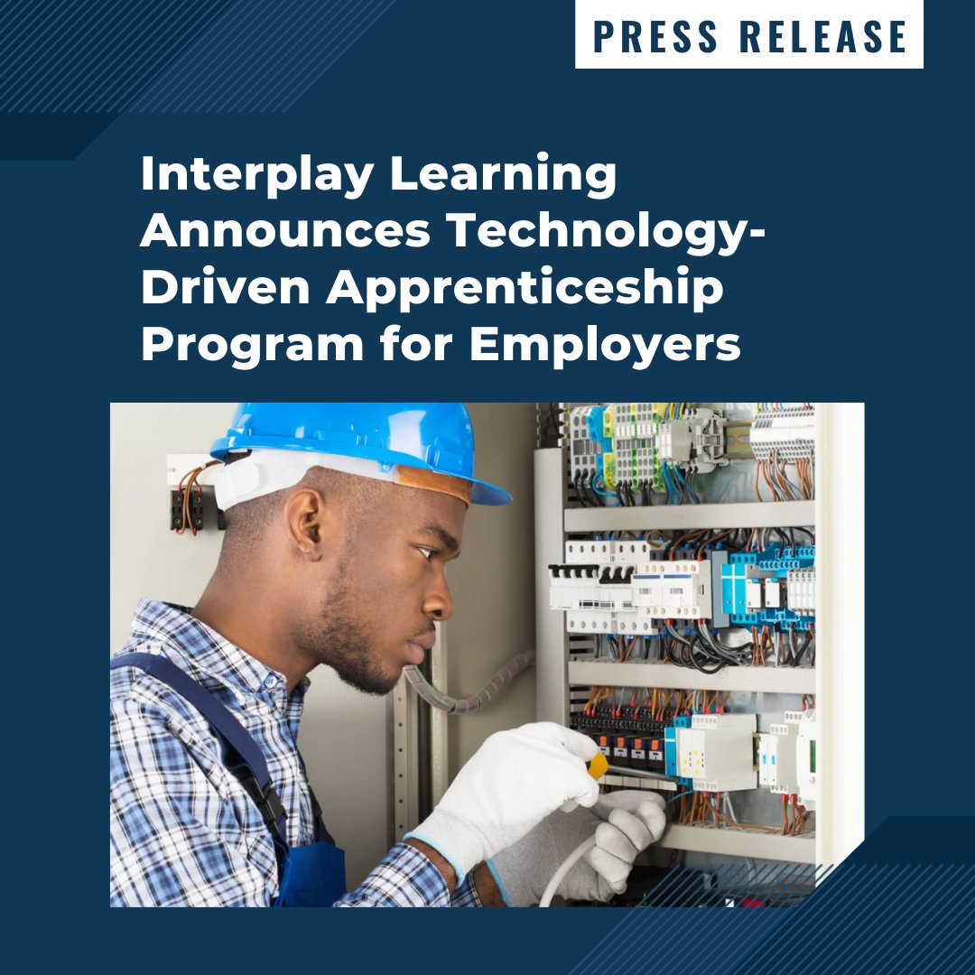 InterplayLearn's tweet image. Interplay Learning announced today the availability of a technology-driven apprenticeship program for employers in the skilled trades. bit.ly/3lD9dls 
#PressRelease2023 #InterplayLearning