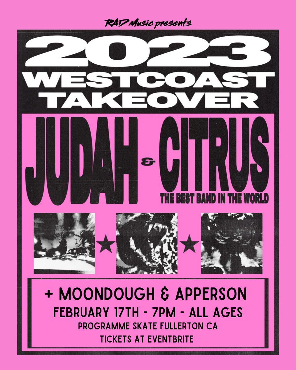 SURPRISE! <a href="/moondoughmusic/">moondoughmusic</a> will be joining us this Friday Feb 17th at <a href="/programmehq/">Programme</a> with <a href="/CitrusRockers/">Citrus Rockers</a> <a href="/judahfresnorock/">Judah</a> and #Apperson!! Grab your tickets! Doors open at 7pm! Tickets: t.ly/jAtr
#rad #radmusic #fullerton #programme #oc #indie #alt #emo #rock