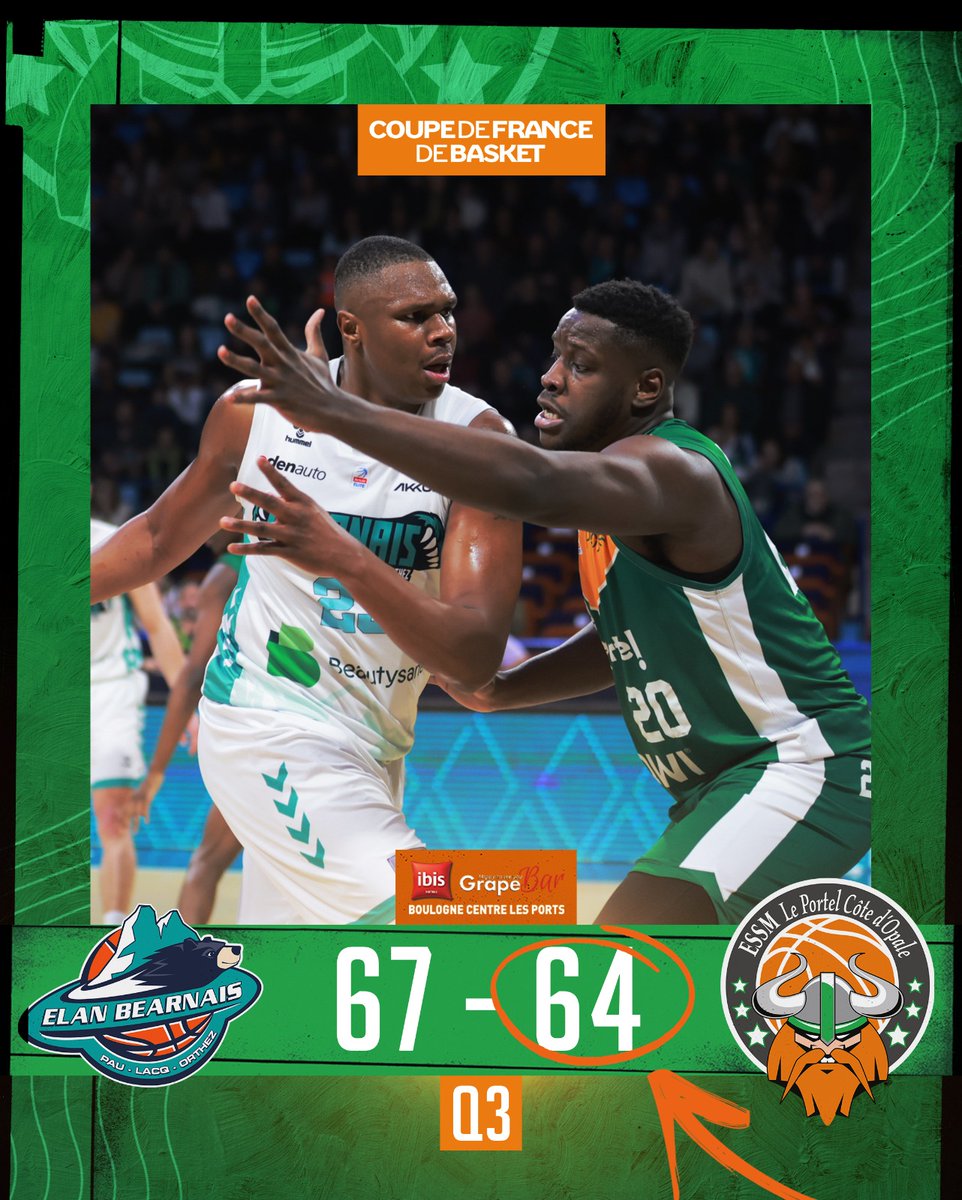 ESSMbasket's tweet photo. #LIVE #CDFBasket #EBPLOESSM
Fɪɴ ᴅᴜ ᴛʀᴏɪsɪᴇ̀ᴍᴇ Qᴜᴀʀᴛ-ᴛᴇᴍᴘs
Quelle tension au Palais des Sports de Pau où les deux équipes se rendent coup pour coup. Avantage de 3 points pour les locaux 😤
20 points : @Martian_25
5 rebonds : @mikesell33
7 passes : B. Mangin https://t.co/S5RR8yPCtE