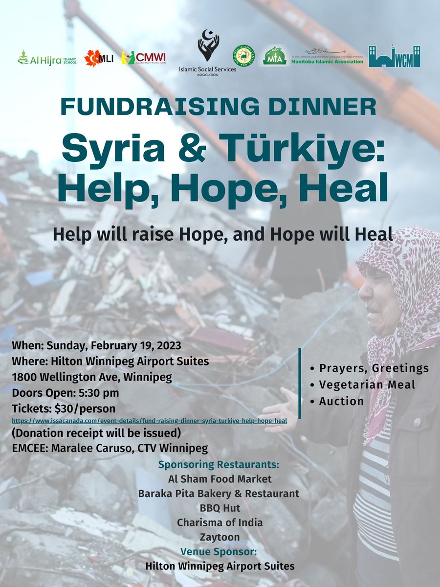 Let's do what we can to support our neighbors from the other side of the world. Here's one opportunity to do so in Winnipeg this Sunday, thank you/ekosi for everyone putting this on.  #turkey #syria #earthquake #humanity #globalcitizen