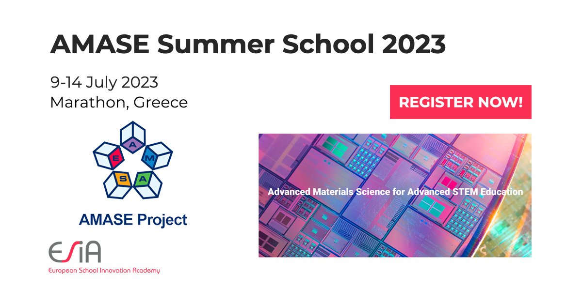 esia_eu's tweet photo. ๐TRAINING COURSES #ESIA2023
๐ฃ AMASE #SummerSchool 2023
๐
9-14 July 2023, Marathon, Greece
๐ REGISTER/Info/How to apply for #ErasmusPlus KA1 funding: https://t.co/T4IE42LO4X
(Deadline to apply for #KA1 funding: 23 Feb 2023)
#AMASEproject #STEM #ESIA https://t.co/c77o1f8uUq