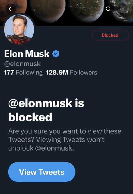 Last night, liberals were urging others to block Elon Musk🤣😂

And I am sure Elon cried himself to sleep