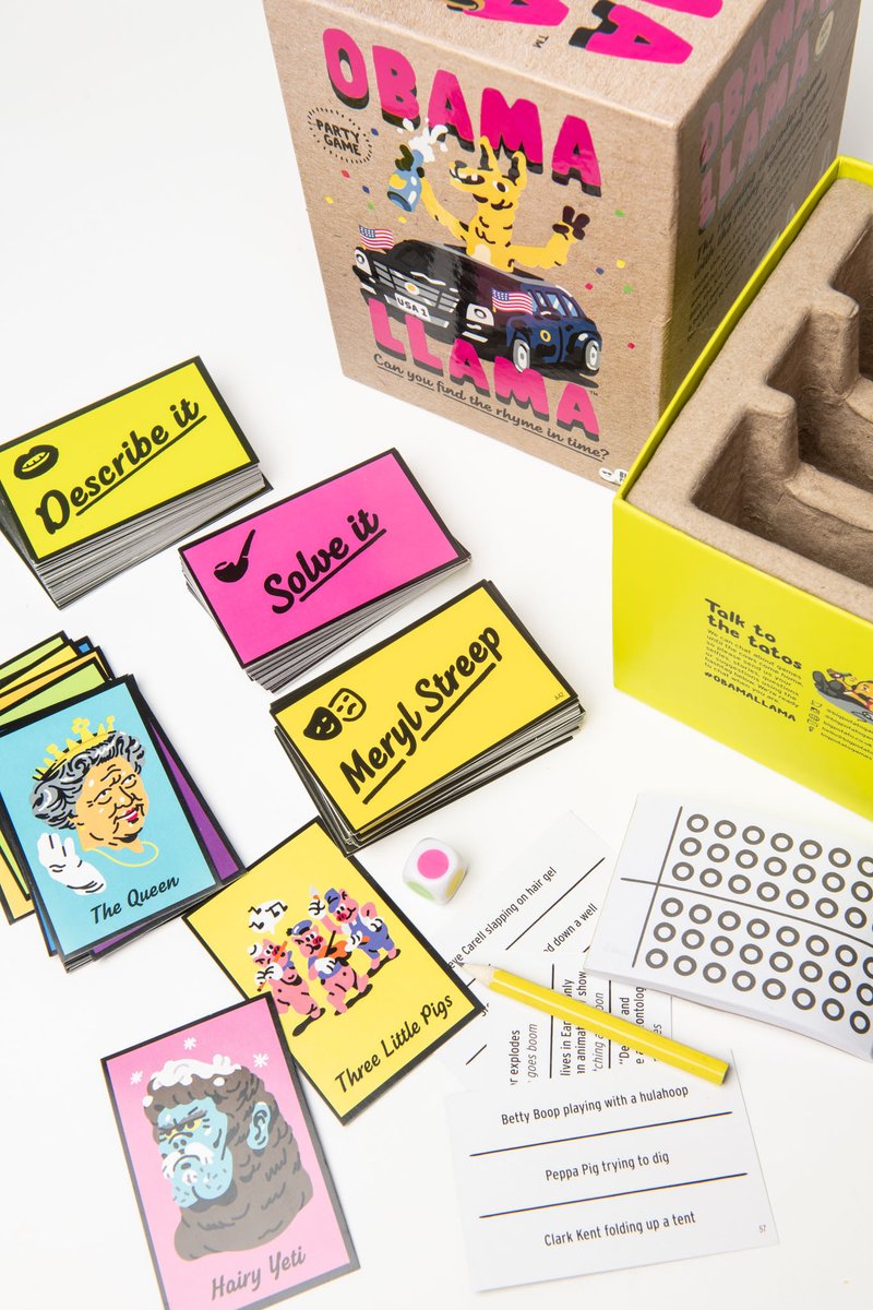 banffcentre's tweet image. Can you find the rhyme in time? Obama Llama 🦙, a rhyming charades game with a strange-sounding name, is one of many items in our Paul D Fleck Library&apos;s #CreativeTool and Object Library. (1/3)