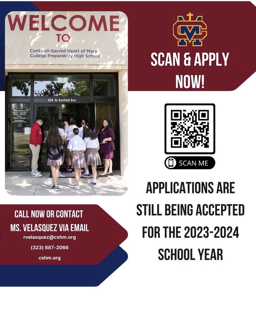cshmhs's tweet image. Apply now for the 2023-2024 school year online or contact the front office for more information. (323) 887-2066.