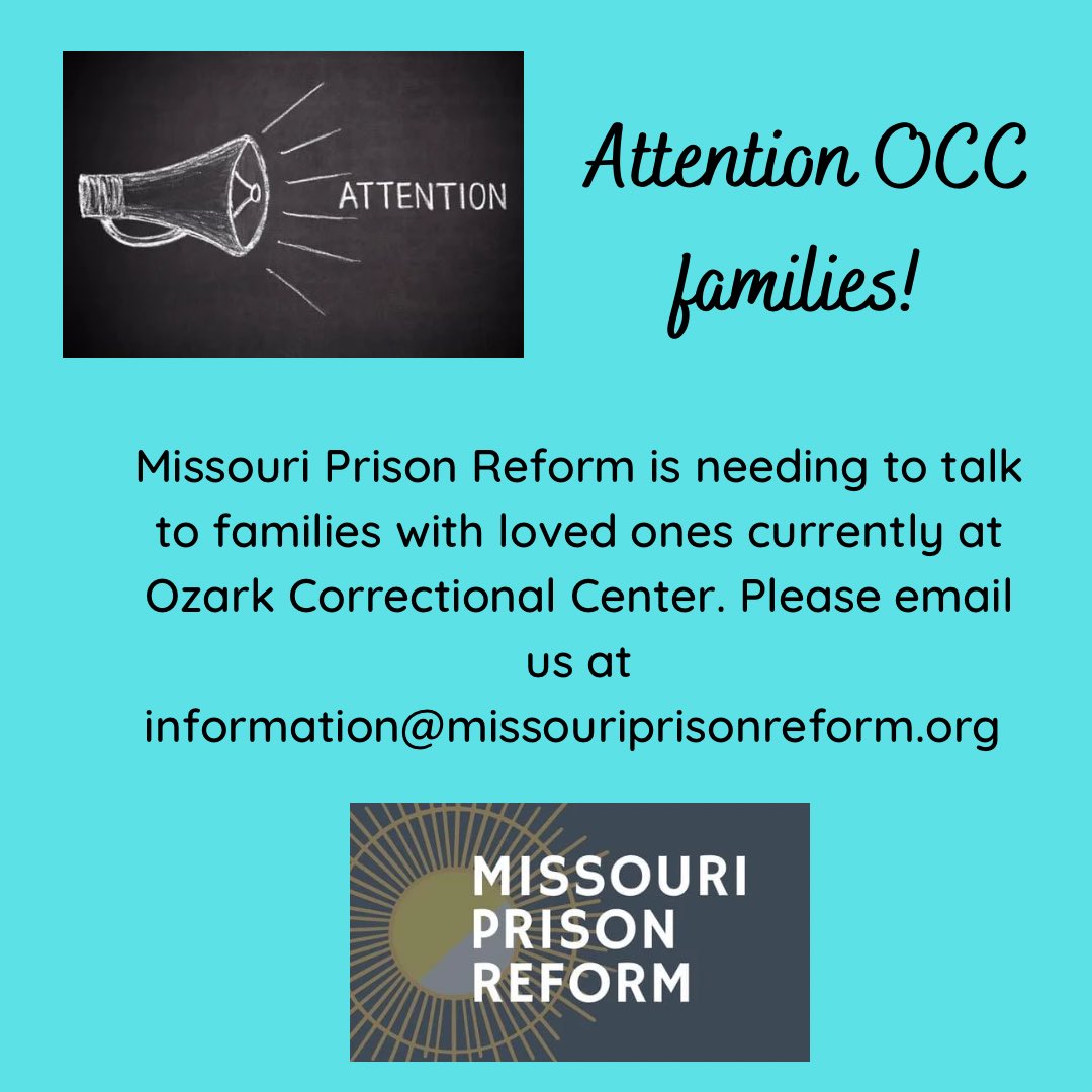 Missouri Prison Reform on Twitter "📢 Attention! Missouri Prison Reform