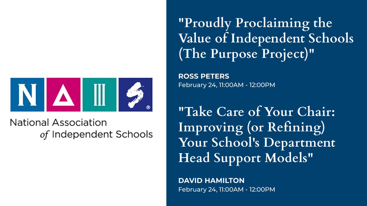 The EXPLO Elevate team is gearing up for next week’s <a href="/NAISnetwork/">NAIS</a> conference. Attendees won’t want to miss sessions hosted by #EXPLOElevate Director of Programs, David Hamilton, and Managing Partner, Ross Peters. See you there!
#NAISnetwork #EXPLO #EXPLOSummer #SummerProgram