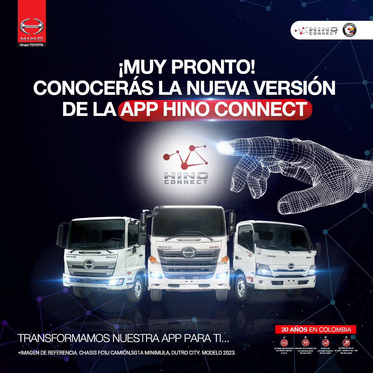 HinoColombia's tweet photo. No podemos esperar para compartirles la nueva versión de nuestra App #HinoConnect ¡Mañana será el gran día en que podrás conocerla! 🤟 https://t.co/RQVUdy8wWh
