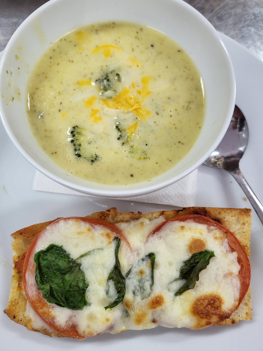 #lunchfeature #Wednesday baked Italian Sandwich w/Soup. Main St Sandwich w/Salad. Cream of Broccoli or Borscht Soup w/Cheese Bun. #medhat