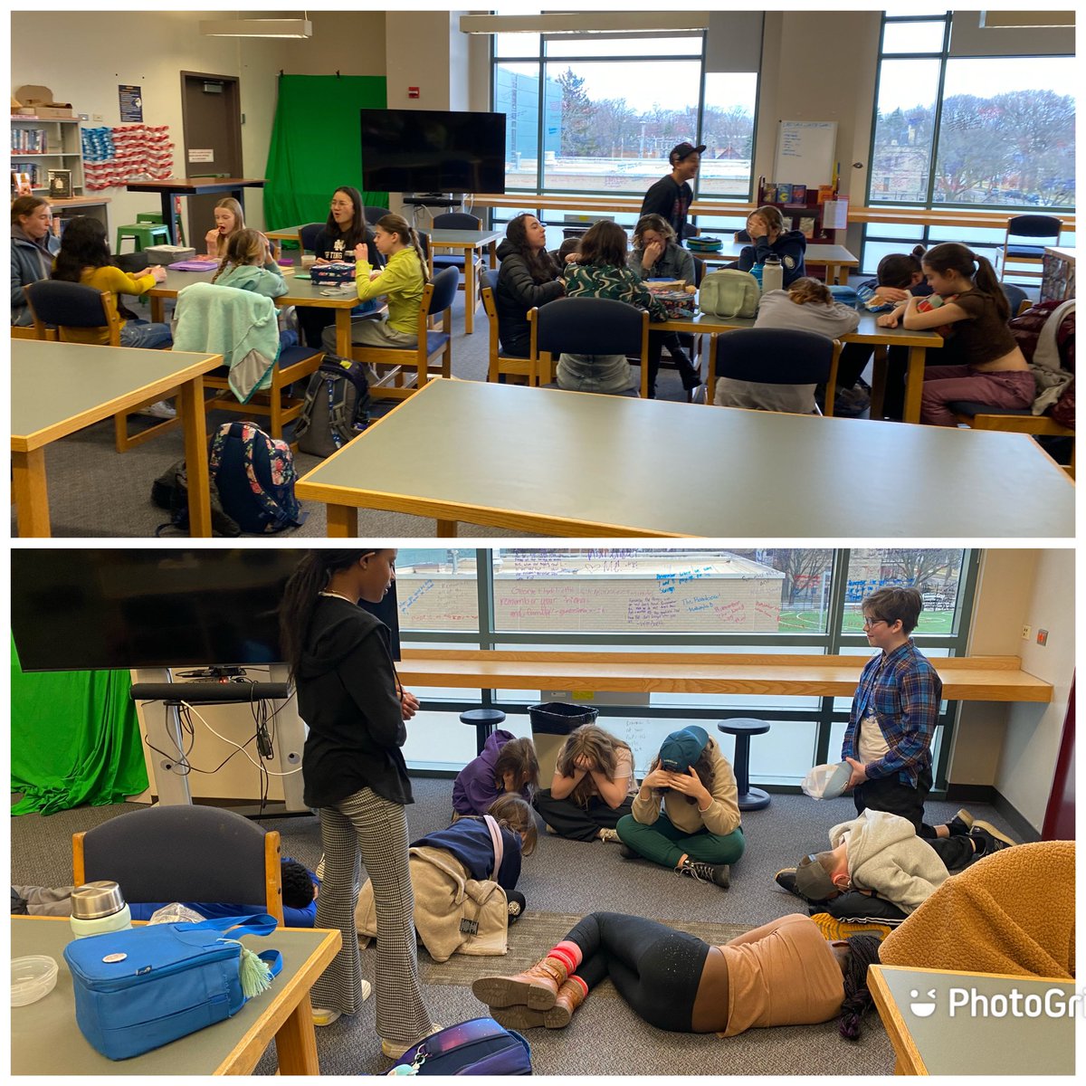 Laid-back lunchtime playing games in the library organized and led by our amazing Student Library Squad. #oakpark97 #bebrooks97 #libraries97