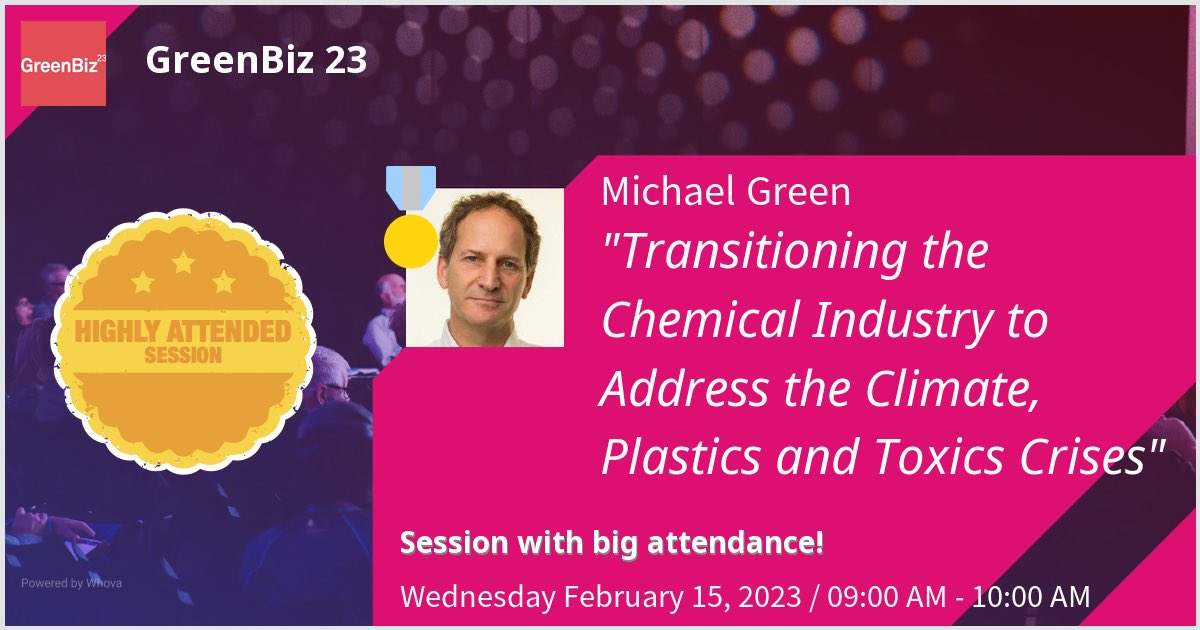 Gave a talk at GreenBiz 23 on Transitioning the Chemical Industry to Address the Climate, Plastics and Toxics Crises. Thanks for the great turnout! #GreenBiz23