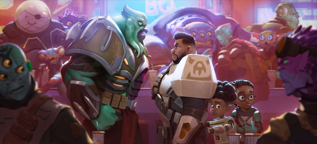 Showdown at Buckys. Moment painting from My Dad the Bounty Hunter.