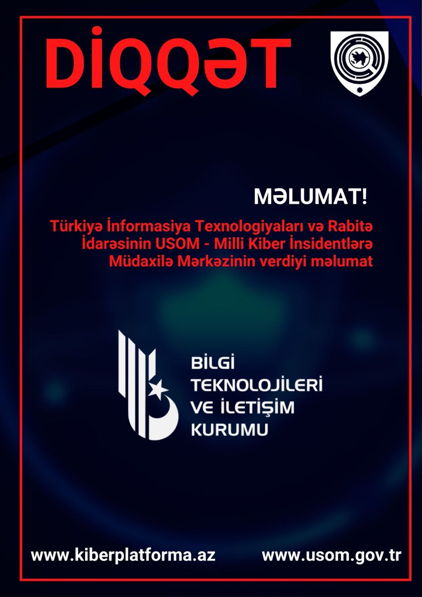 Diqqət!
Əziz izləyicilərimiz, Türkiyədə baş verən ağır təbii fəlakət ölkəmizə, vətəndaşlarımıza ağır təsir göstərmişdir. Ölkə olaraq qardaş Türkiyəyə həm maddi həmdə mənəvi dəstək olmağa davam edirik.#kiberplatforma #kibertəhlükəsizlik #comptia #eccouncil #sibergüvenlik