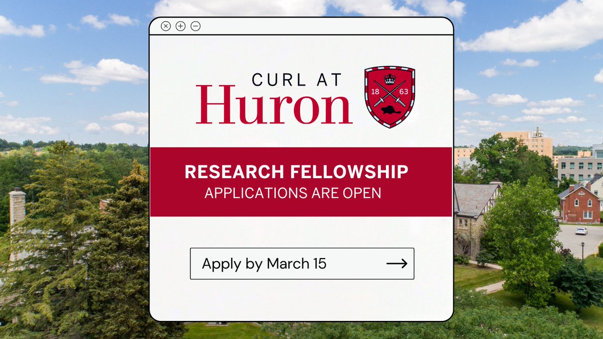 HuronResearch's tweet photo. Research Fellowship applications are NOW OPEN for the Summer Term! You could receive one-on-one faculty mentorship and $1500 in support of YOUR independent research project. 🥳

Will you write a paper? Build a website? Plan a community event?

Learn more: https://t.co/YTXT6jGNLV https://t.co/KIURcxTATK
