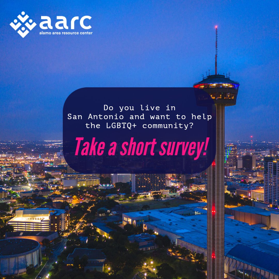 We want your input! 🤝This short survey takes about 10 minutes and will help us better serve our community 🌈 LINK &gt;&gt; l8r.it/0FNX  🔗⁠
-⁠
#community #sanantonio #lgbtq #sanantoniocommunity #do210⁠
#support #connection #givingback