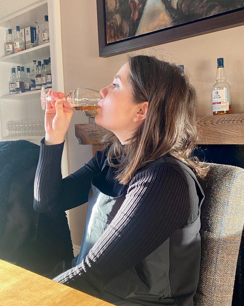 Our new members of the SPEY team spent time at Glen Moray distillery to learn about Glen Moray's cask exploration. You can see Lillie enjoying a dram of the Madeira finish 🥃 #SPEYclients #agencylife #PR #DigitalMarketing