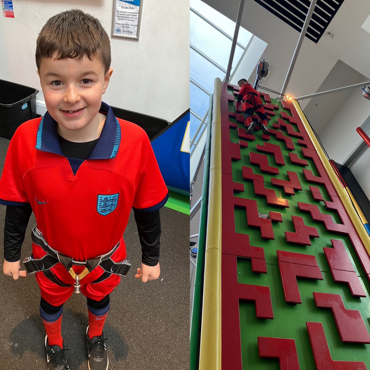 GoldsbroughTara's tweet photo. Days 5 … wall climbing and football training 💪⚽️ #healthyhalfterm @PrimaryBg @BarughGreenPE https://t.co/LPBaTicb5t