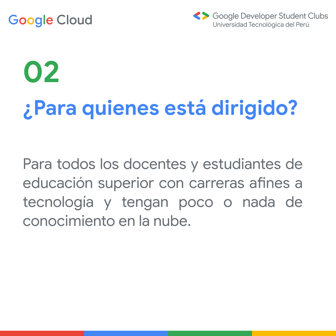 dsc_utp's tweet photo. Invitamos a alumnos de la UTP a participar en forma gratuita en el programa #GoogleCloudComputingFoundations que se desarrollará del 28 de febrero al 28 de marzo.

Los participantes tendrán acceso gratuito a cursar los cuatro módulos de #GoogleCloud.

🔗https://t.co/zIMid4obmO https://t.co/RIFoQ1BBue